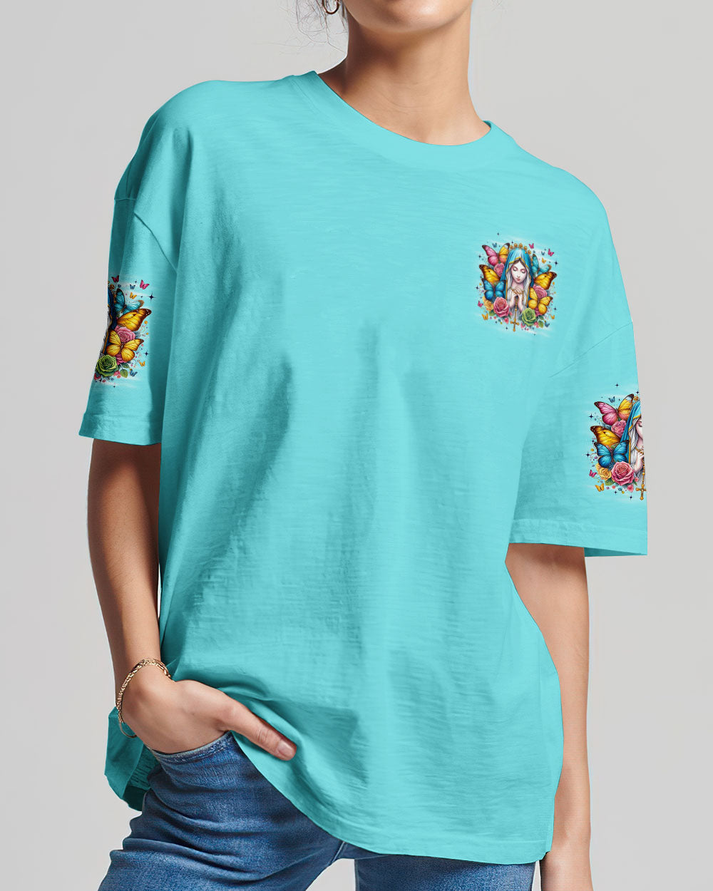 Blessed By God Cross Women's All Over Print Shirt - Tyqy0909253