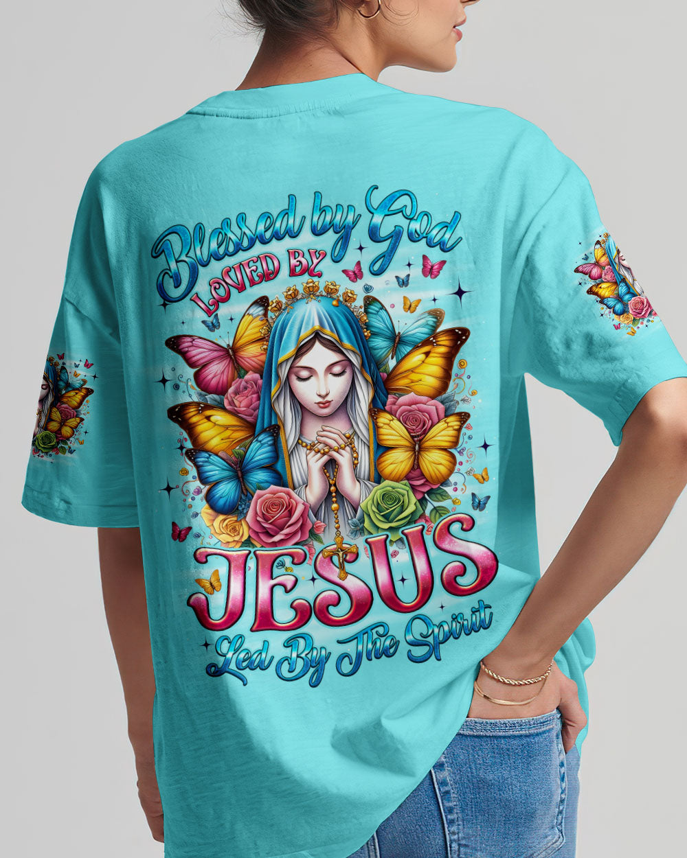 Blessed By God Cross Women's All Over Print Shirt - Tyqy0909253
