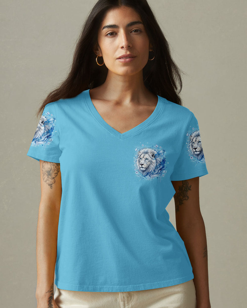 The Lord Stood With Me Lion Women's All Over Print Shirt - Tyqy1001262