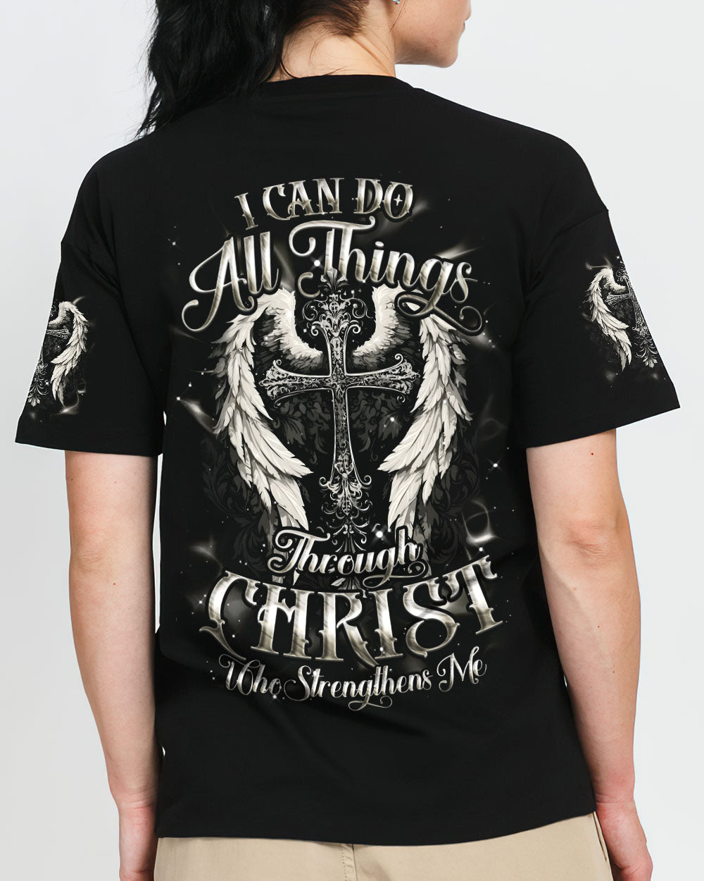 I Can Do All Things Cross Wings Women's All Over Print Shirt - Tyqy1102262