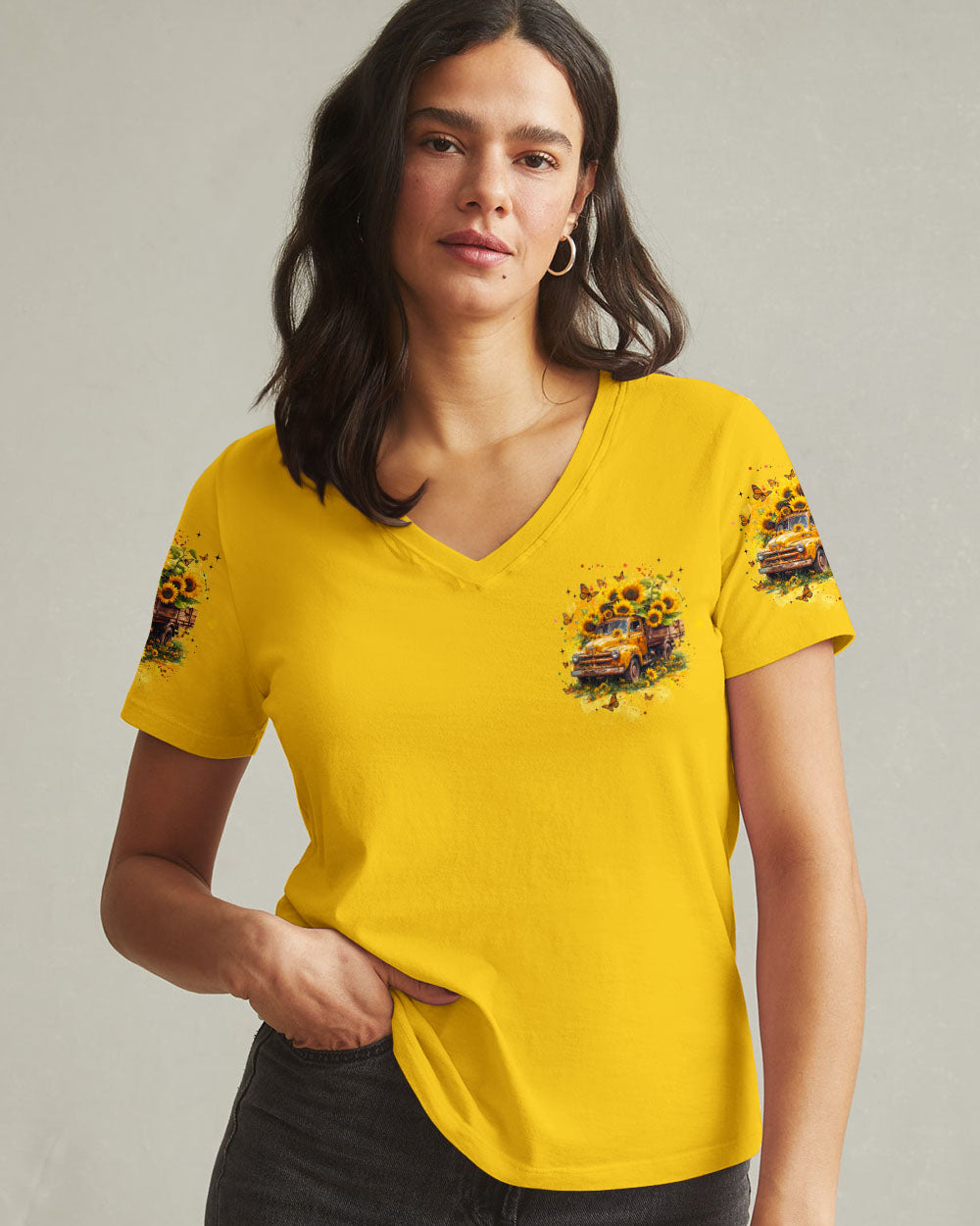 Jesus Take The Wheel Sunflower Women's All Over Print Shirt - Tyqy1104252