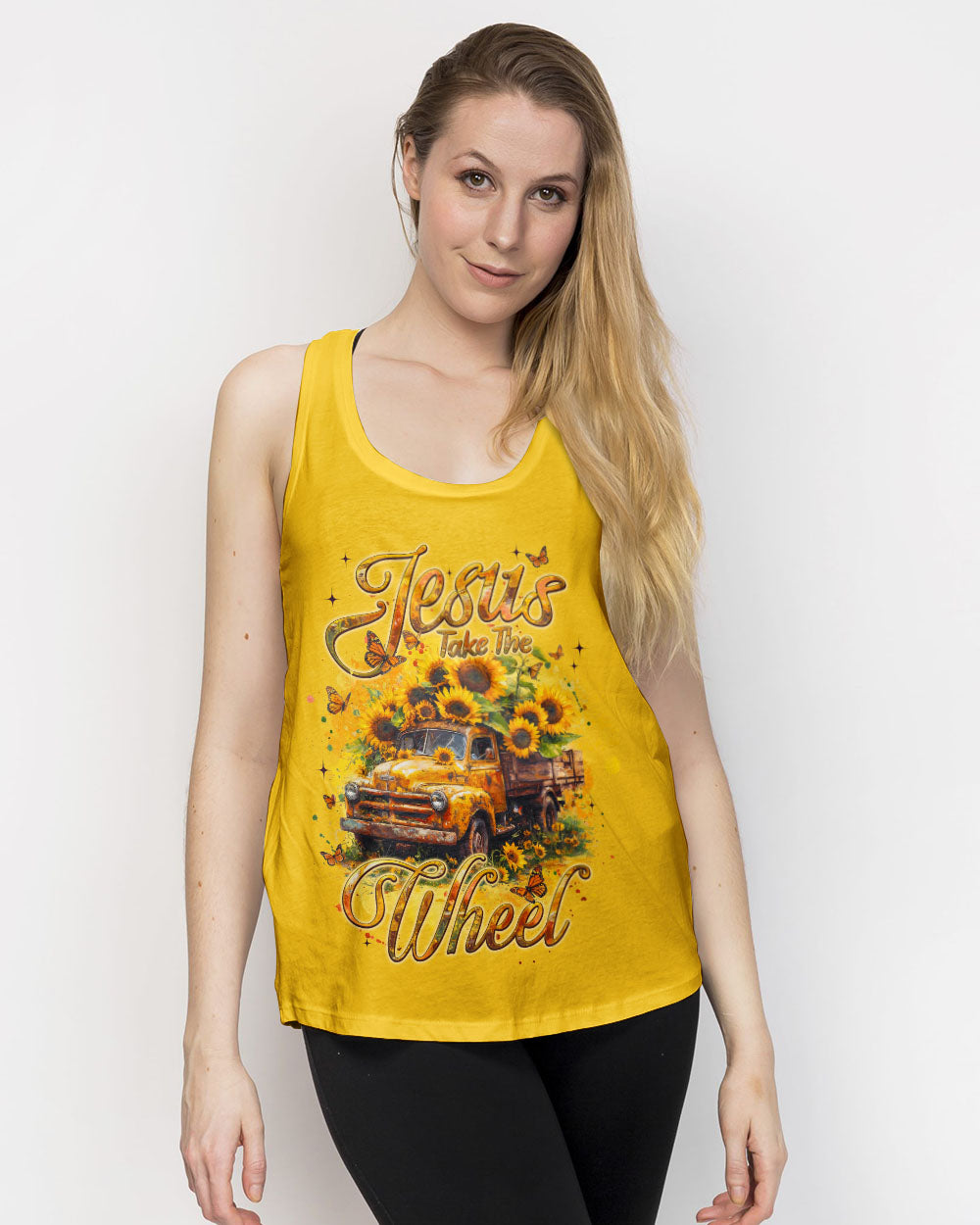 Jesus Take The Wheel Sunflower Women's All Over Print Shirt - Tyqy1104252