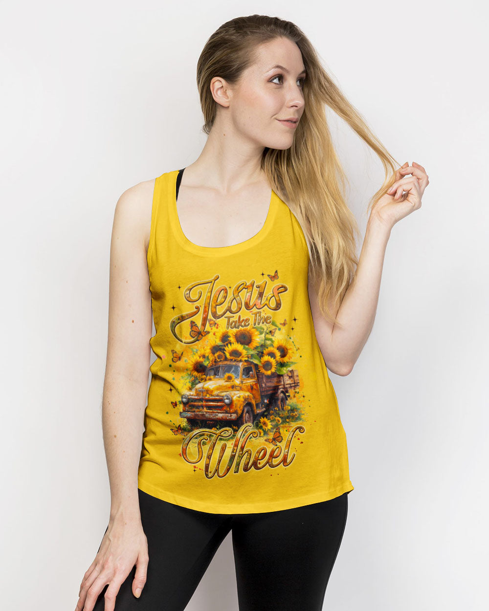 Jesus Take The Wheel Sunflower Women's All Over Print Shirt - Tyqy1104252