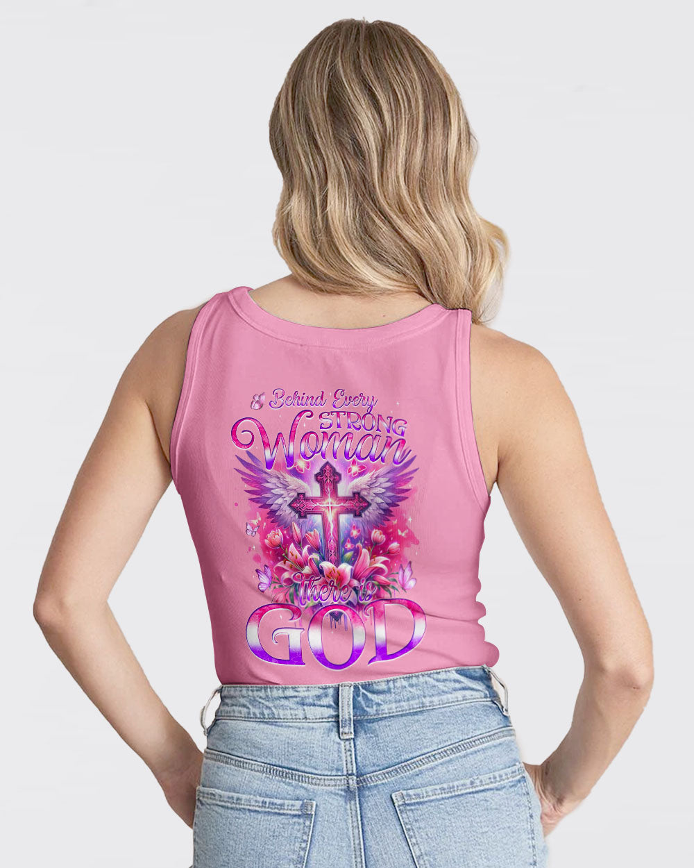 Behind Every Strong Woman There Is God Women's All Over Print Shirt - Tyqy1106241