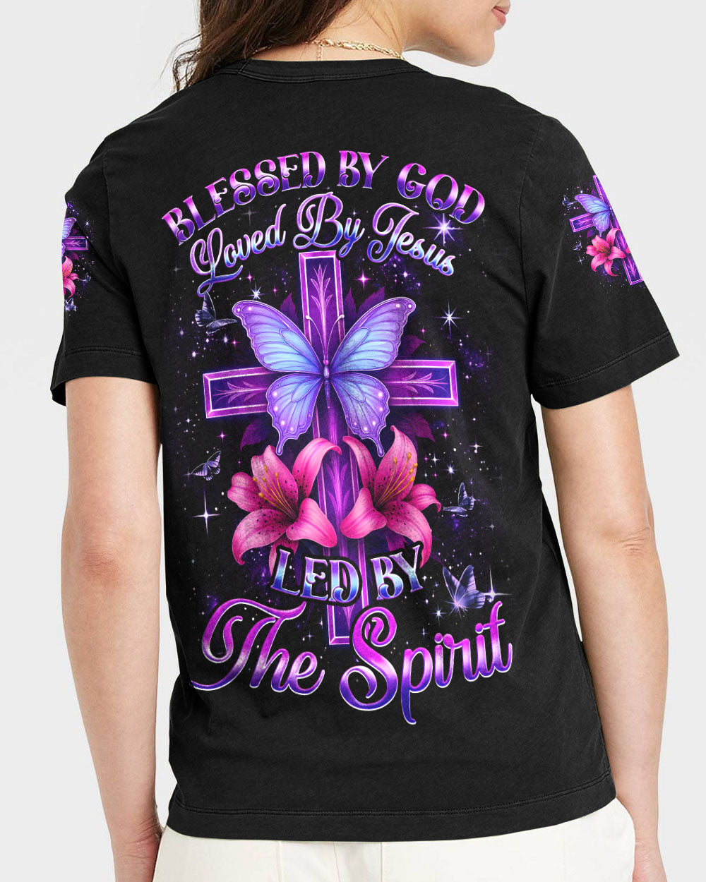 Blessed By God Cross Women's All Over Print Shirt - Tyqy1110253