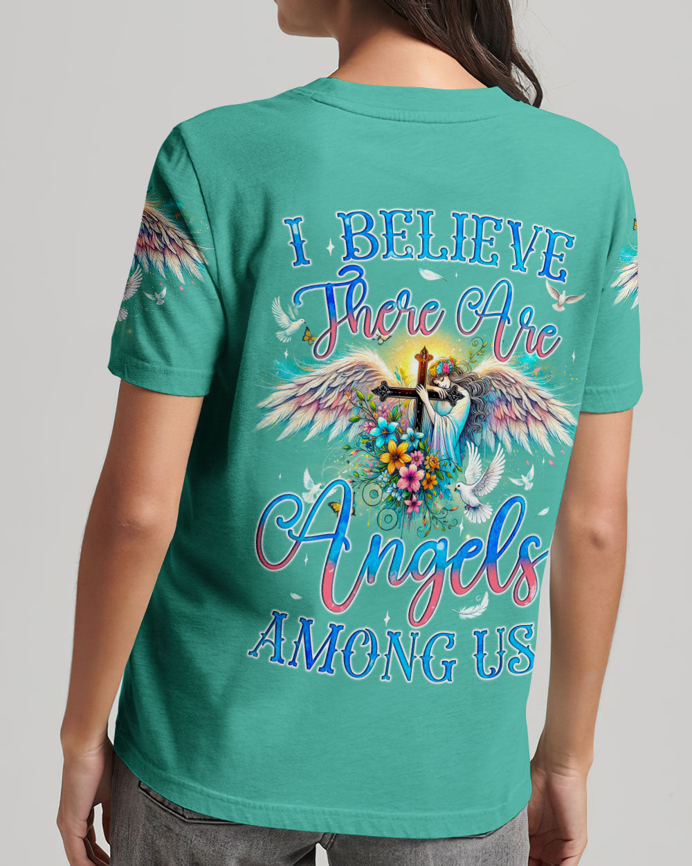 I Believe There Are Angels Among Us Women's All Over Print Shirt - Tyqy1208241