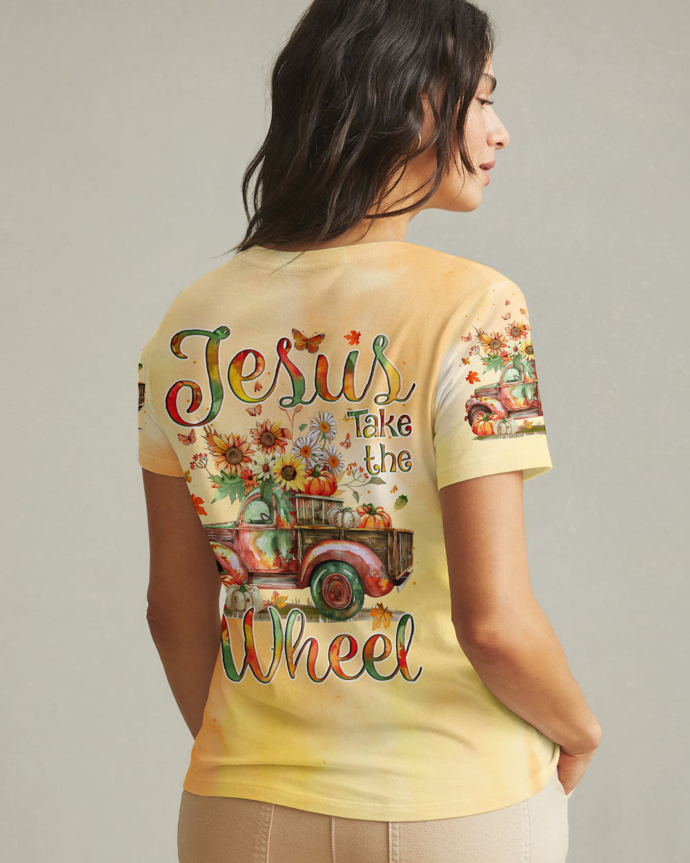 Jesus Take The Wheel Autumn Truck All Over Print Shirt - Tyqy1308242