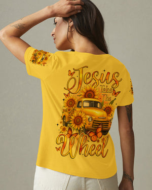 Jesus Take The Wheel Sunflower Women's All Over Print Shirt - Tyqy1309251