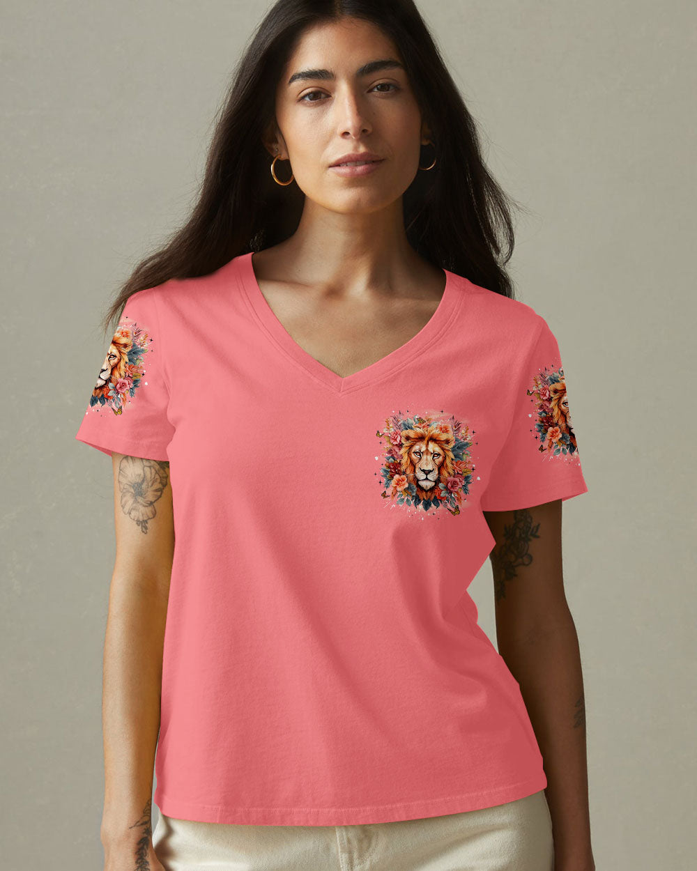 Blessed By God Lion Women's All Over Print Shirt - Tyqy1312252