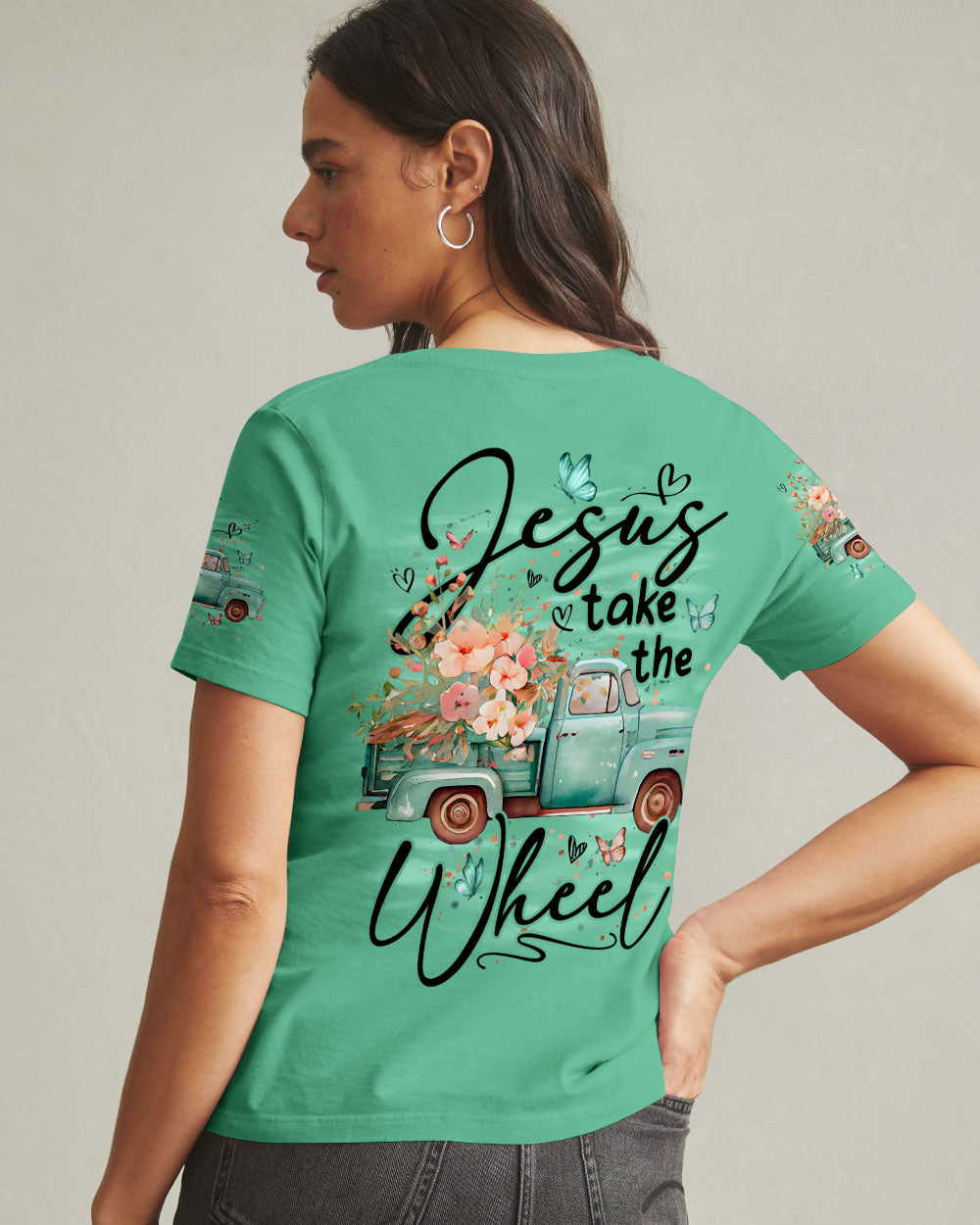 Jesus Take The Wheel Women's All Over Print Shirt - Tyqy1410253