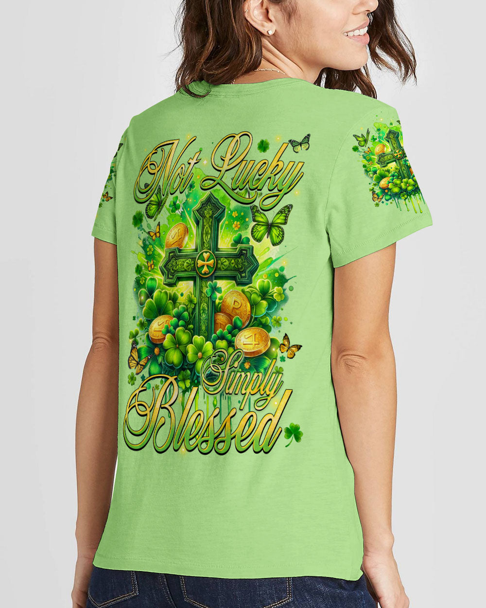 Not Lucky Simply Blessed Patrick's Day All Over Print Shirt - Tyqy1501243