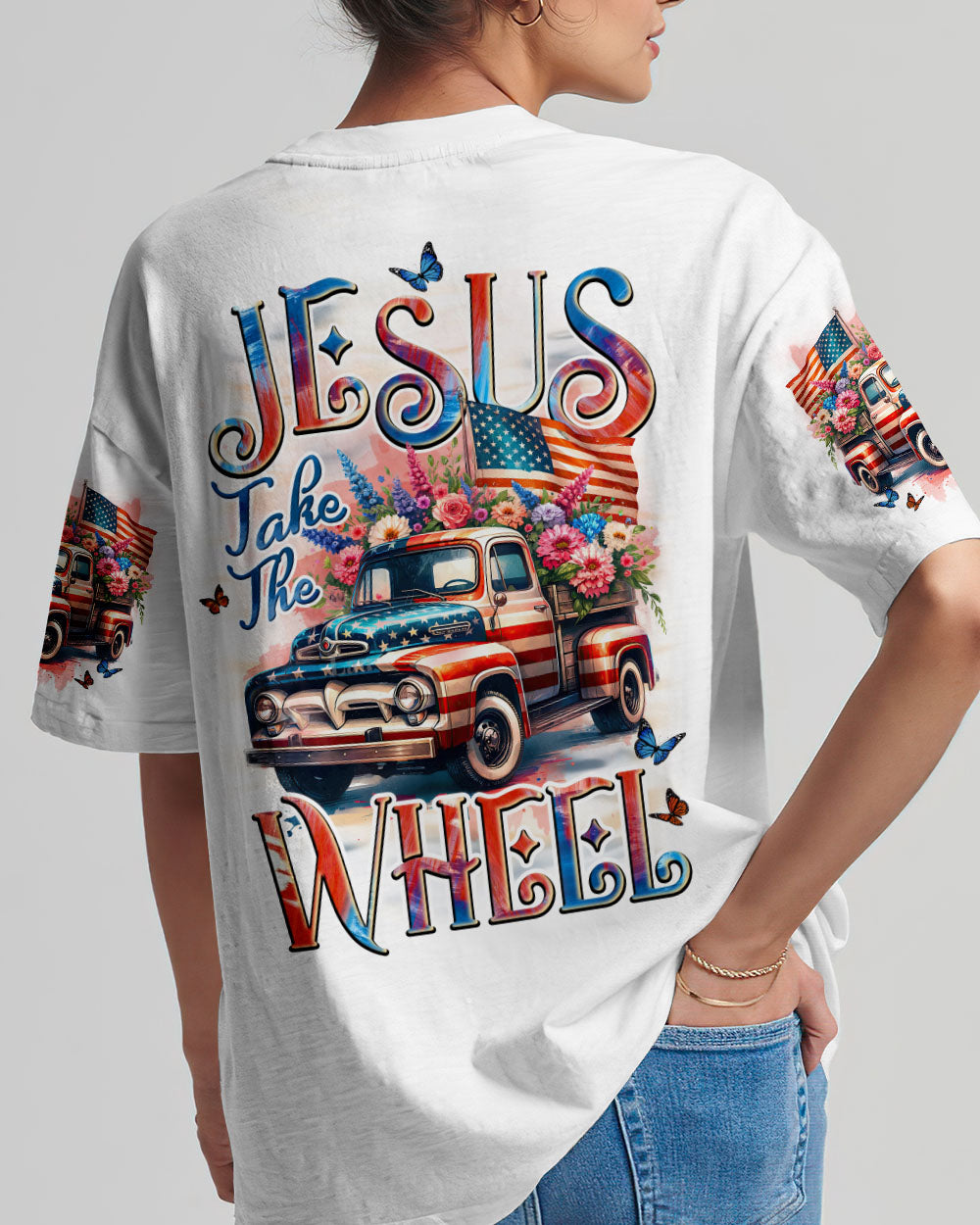 Jesus Take The Wheel Women's All Over Print Shirt - Tyqy1505252