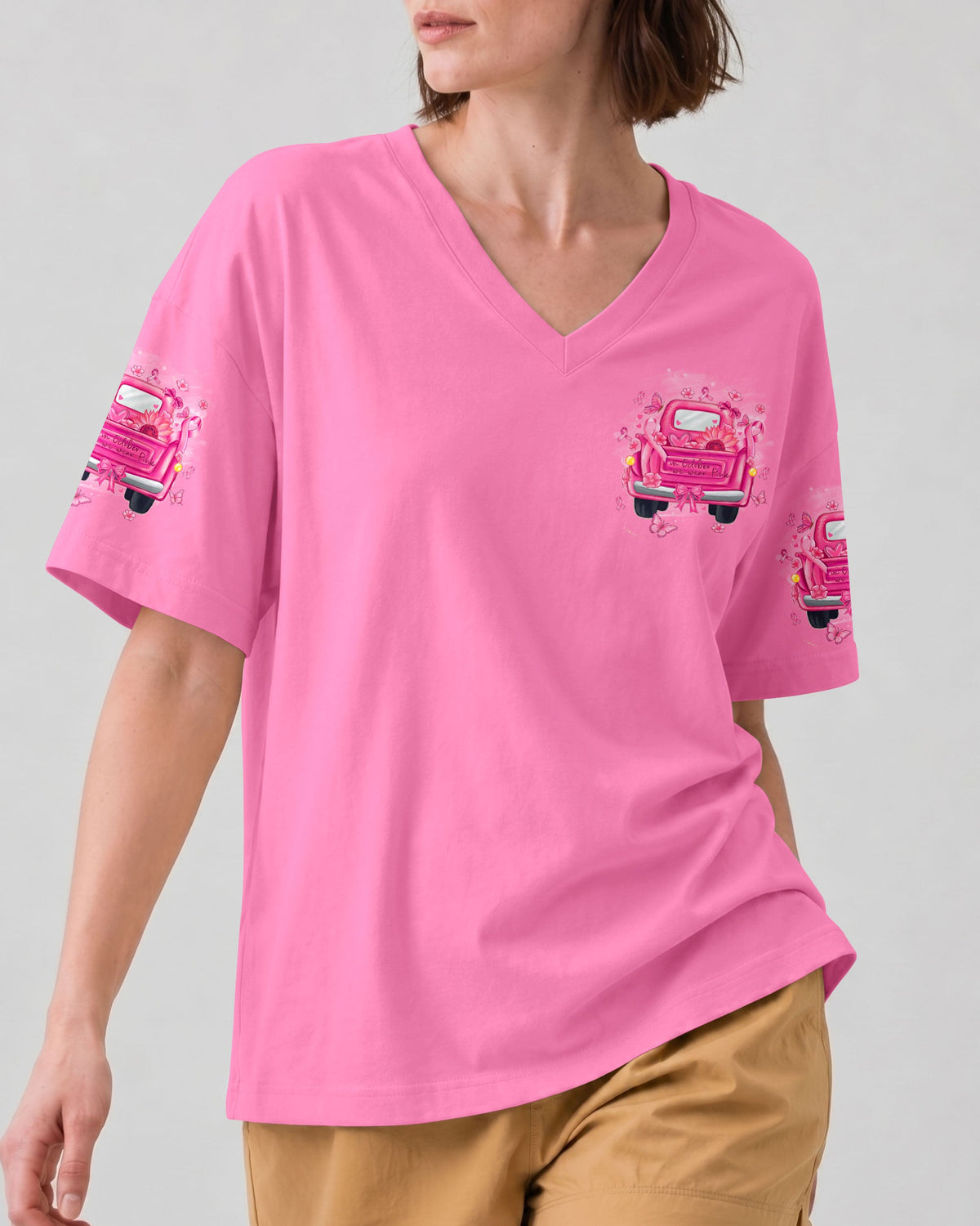 Jesus Take The Wheel Breast Cancer Awareness Women's All Over Print Shirt - Tyqy1607262