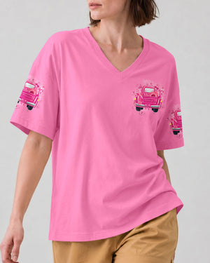 Jesus Take The Wheel Breast Cancer Awareness Women's All Over Print Shirt - Tyqy1607262