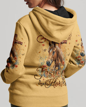 This Girl Runs On Jesus And Horses Women's All Over Print Shirt - Tyqy1609241