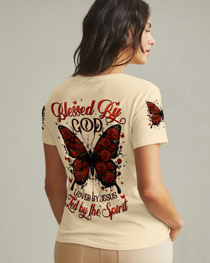 Blessed By God Loved By Jesus Butterfly Women's All Over Print Shirt - Tyqy1808253