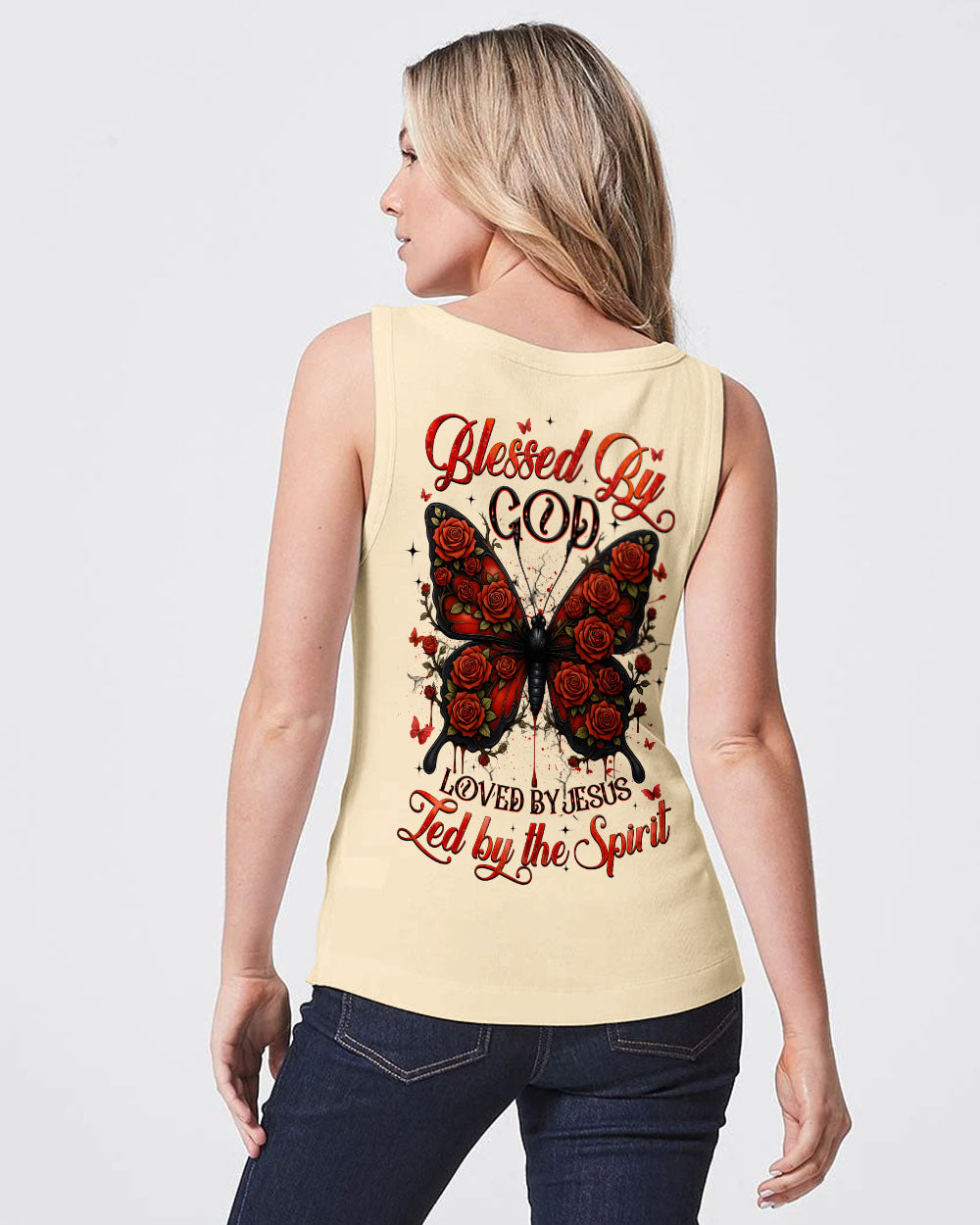 Blessed By God Loved By Jesus Butterfly Women's All Over Print Shirt - Tyqy1808253