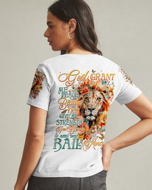 God Grant Me Peace Lion All Women's Over Print Shirt - Tyqy1809241