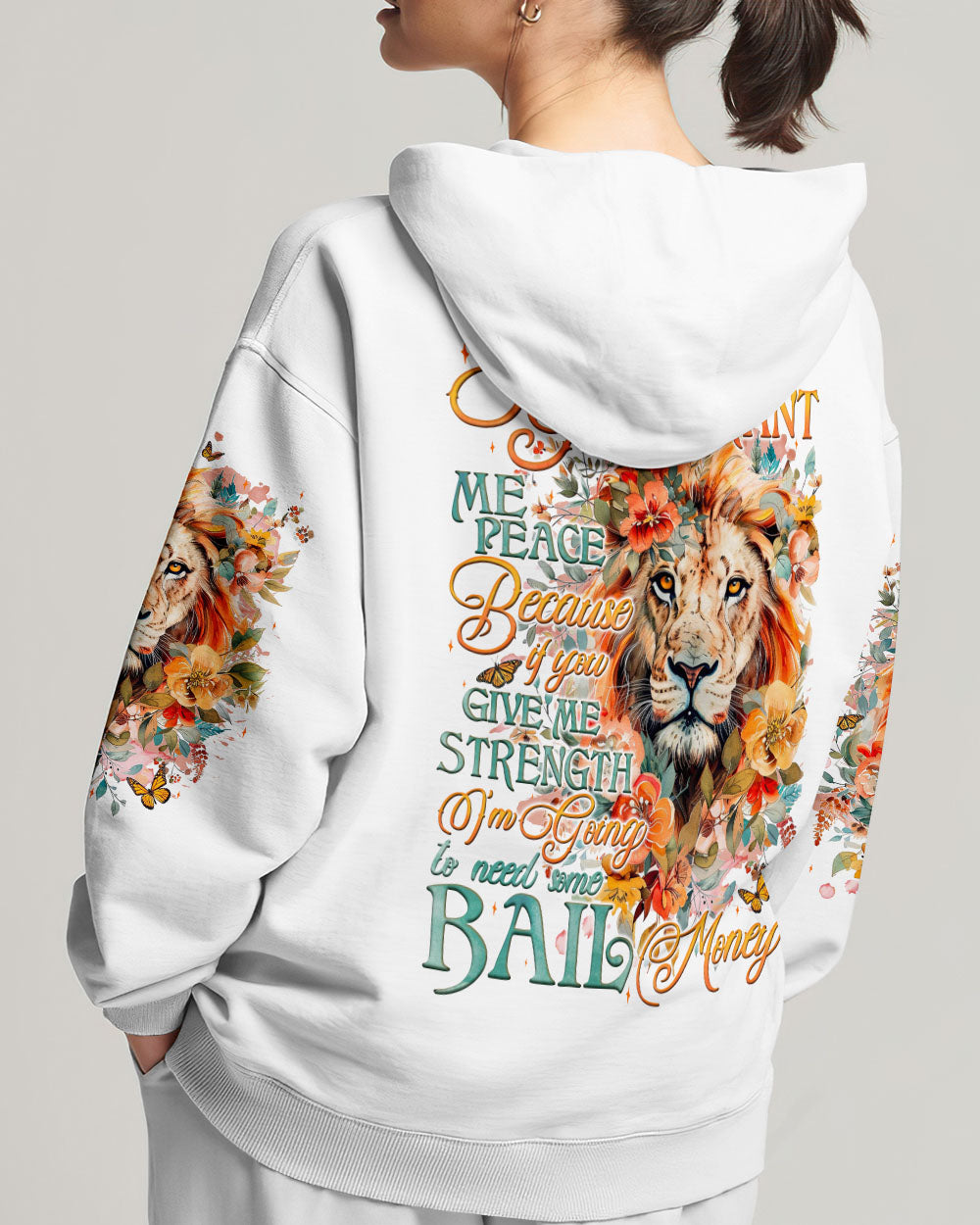 God Grant Me Peace Lion All Women's Over Print Shirt - Tyqy1809241