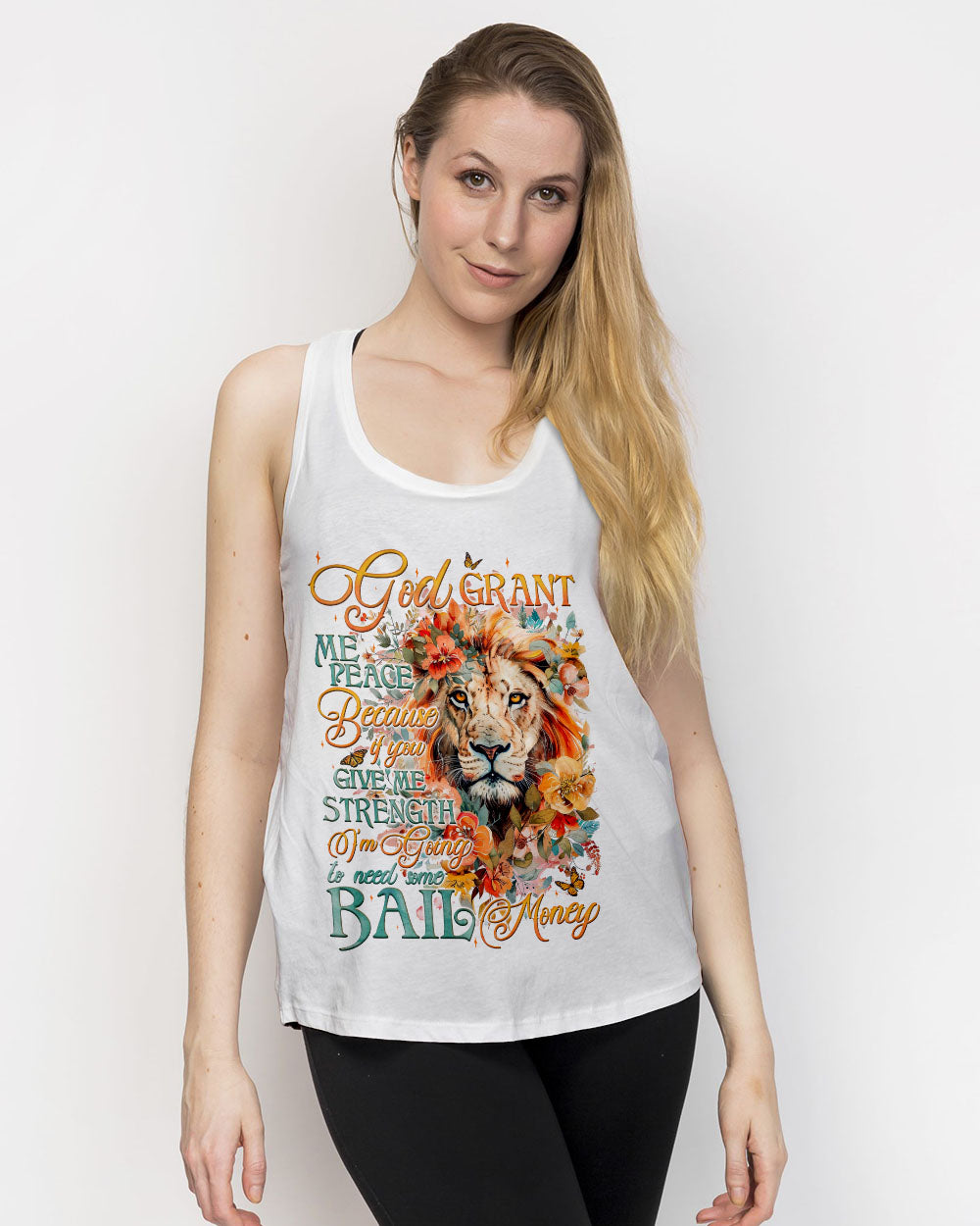 God Grant Me Peace Lion All Women's Over Print Shirt - Tyqy1809241