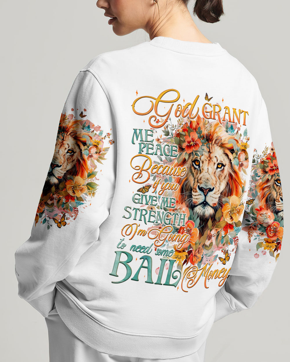 God Grant Me Peace Lion All Women's Over Print Shirt - Tyqy1809241