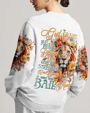 God Grant Me Peace Lion All Women's Over Print Shirt - Tyqy1809241