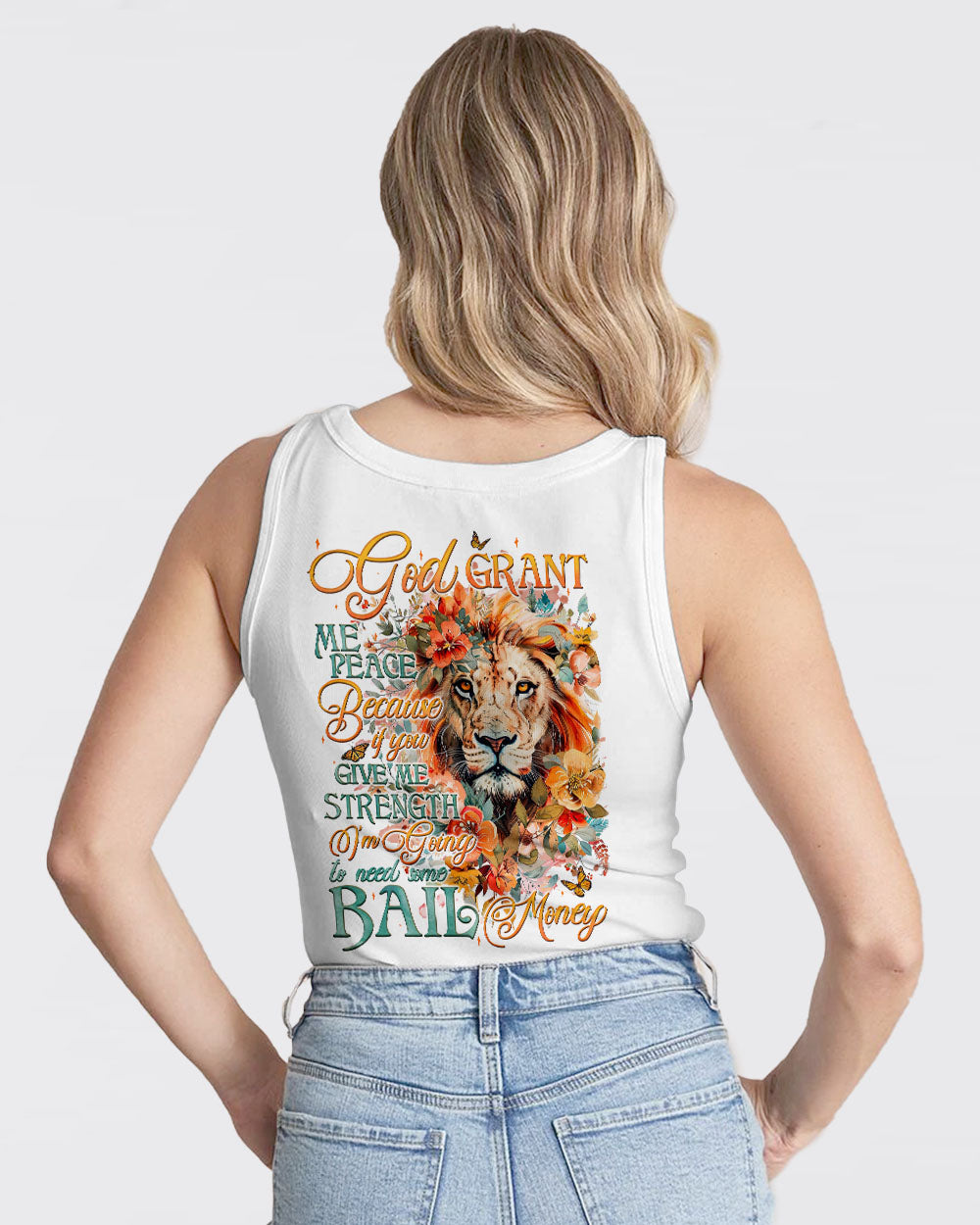 God Grant Me Peace Lion All Women's Over Print Shirt - Tyqy1809241