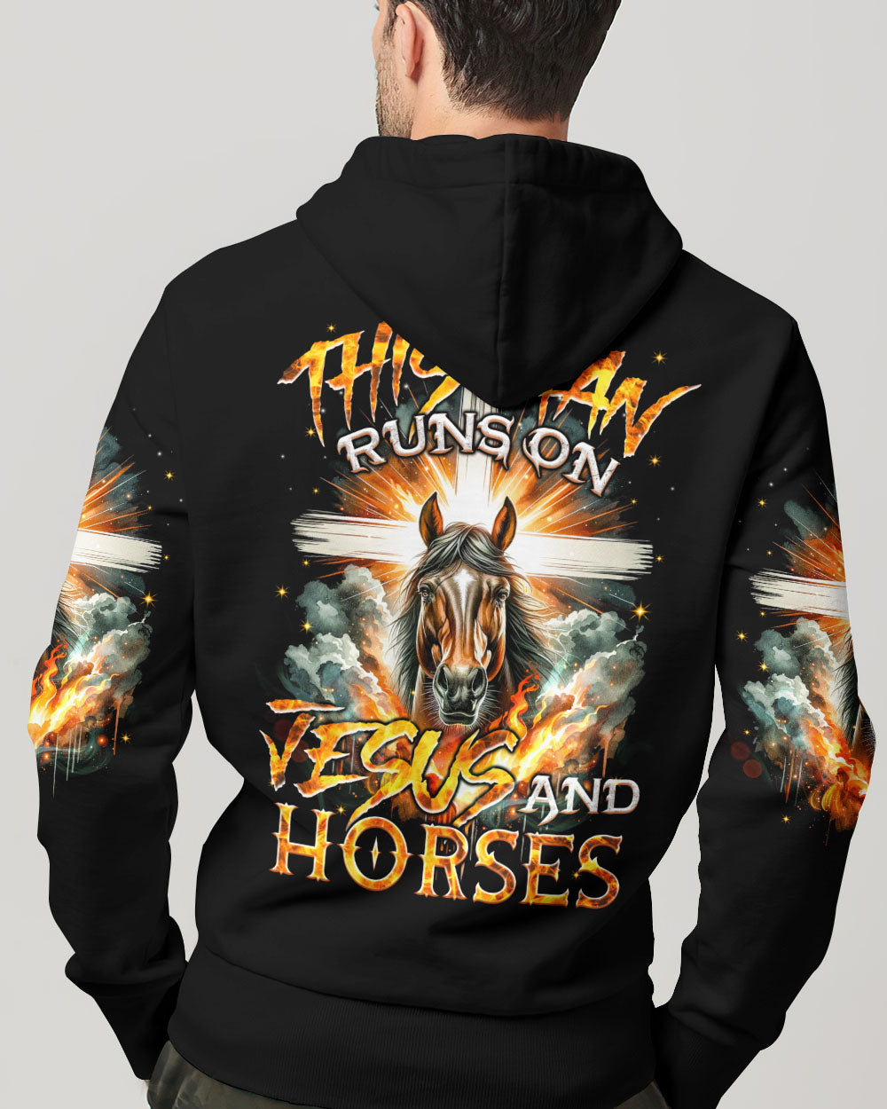 Runs On Jesus And Horses Men's All Over Print Shirt - Tyqy1901242