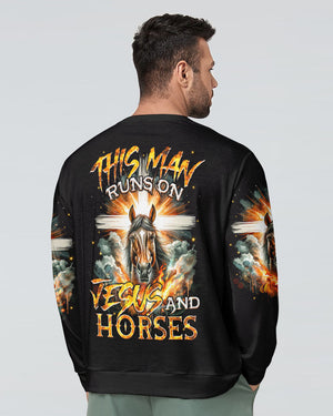 Runs On Jesus And Horses Men's All Over Print Shirt - Tyqy1901242