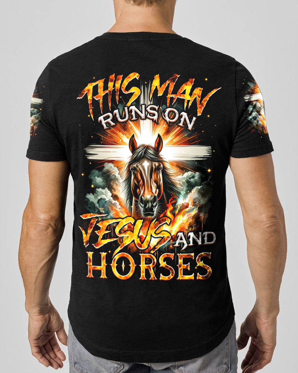 Runs On Jesus And Horses Men's All Over Print Shirt - Tyqy1901242