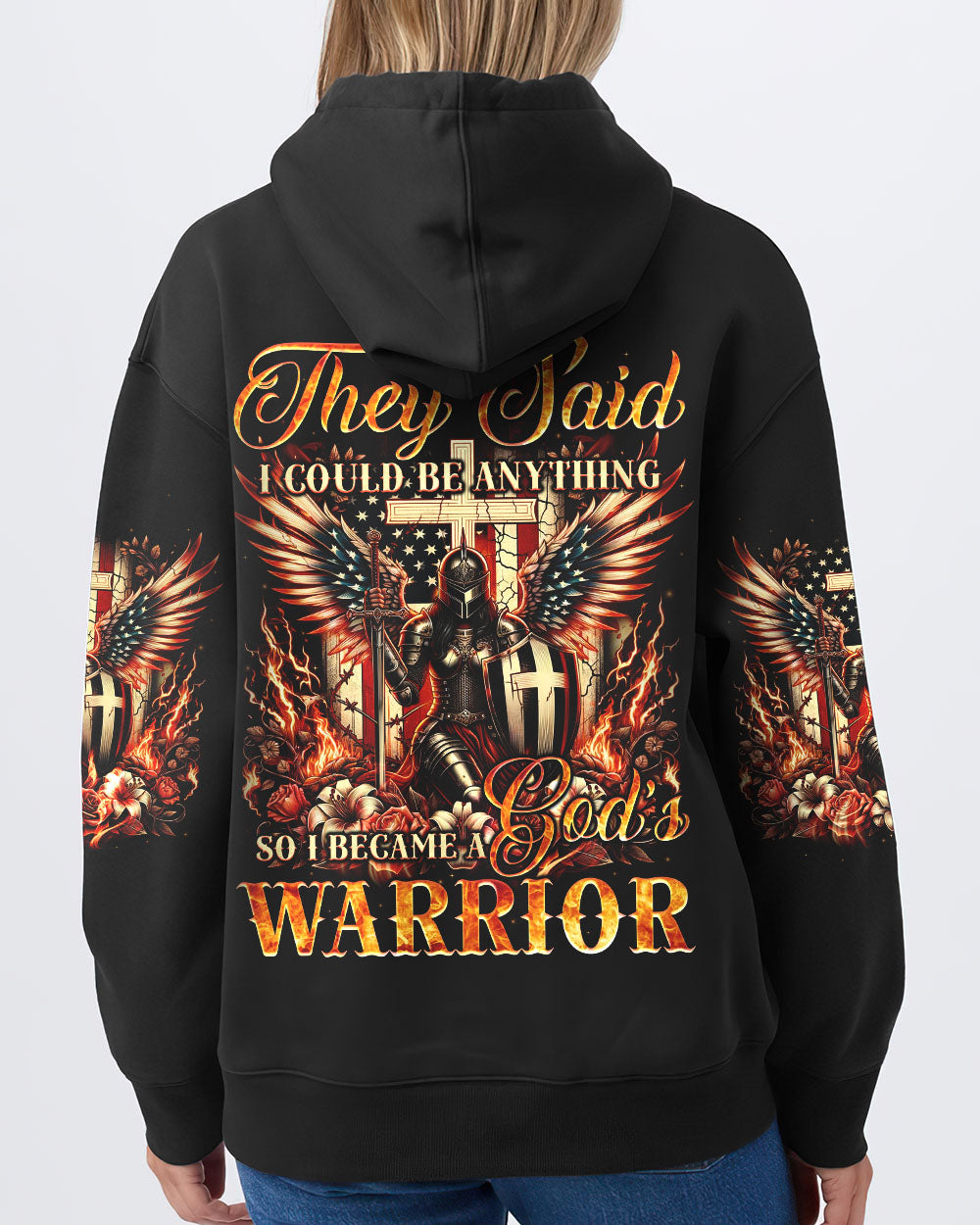 I Became God's Warrior Women's All Over Print Shirt - Tyqy1906241
