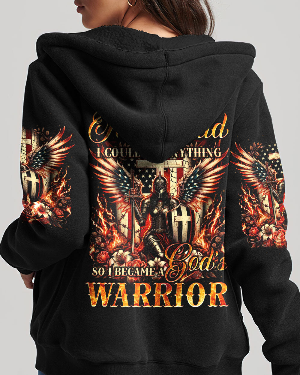 I Became God's Warrior Women's All Over Print Shirt - Tyqy1906241