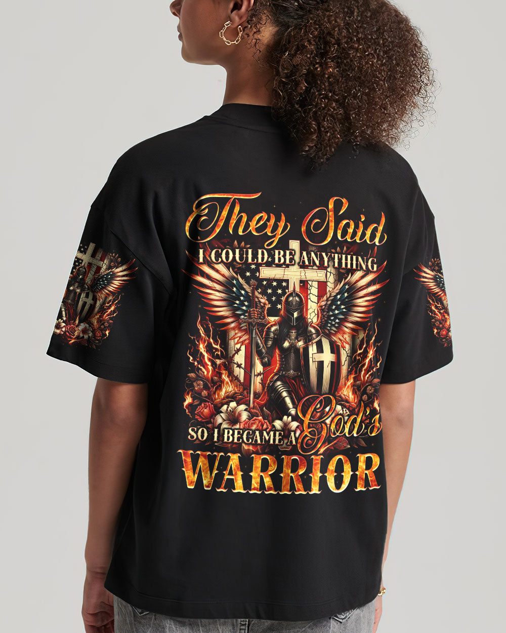 I Became God's Warrior Women's All Over Print Shirt - Tyqy1906241