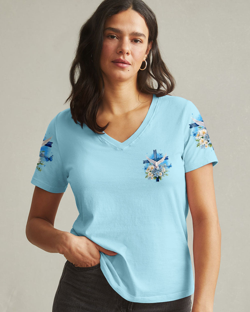 Because Of Jesus Women All Over Print Shirt - Tyqy1911243