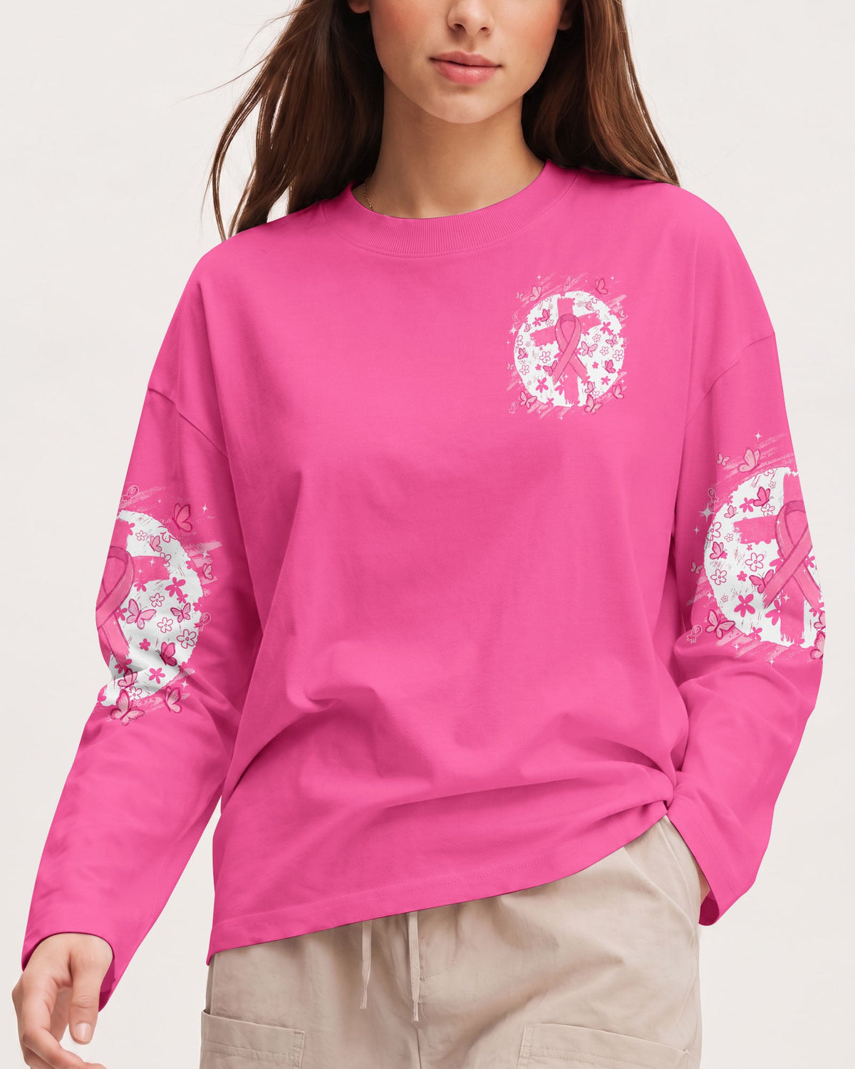 In October We Wear Pink Breast Cancer Awareness Women's All Over Print Shirt - Tyqy2007263