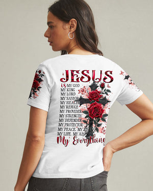 Jesus Is My Everything Cross And Rose Women's All Over Print Shirt -Tyqy2009244