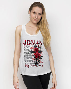 Jesus Is My Everything Cross And Rose Women's All Over Print Shirt -Tyqy2009244