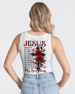 Jesus Is My Everything Cross And Rose Women's All Over Print Shirt -Tyqy2009244