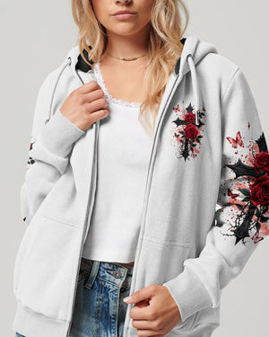 Jesus Is My Everything Cross And Rose Women's All Over Print Shirt -Tyqy2009244