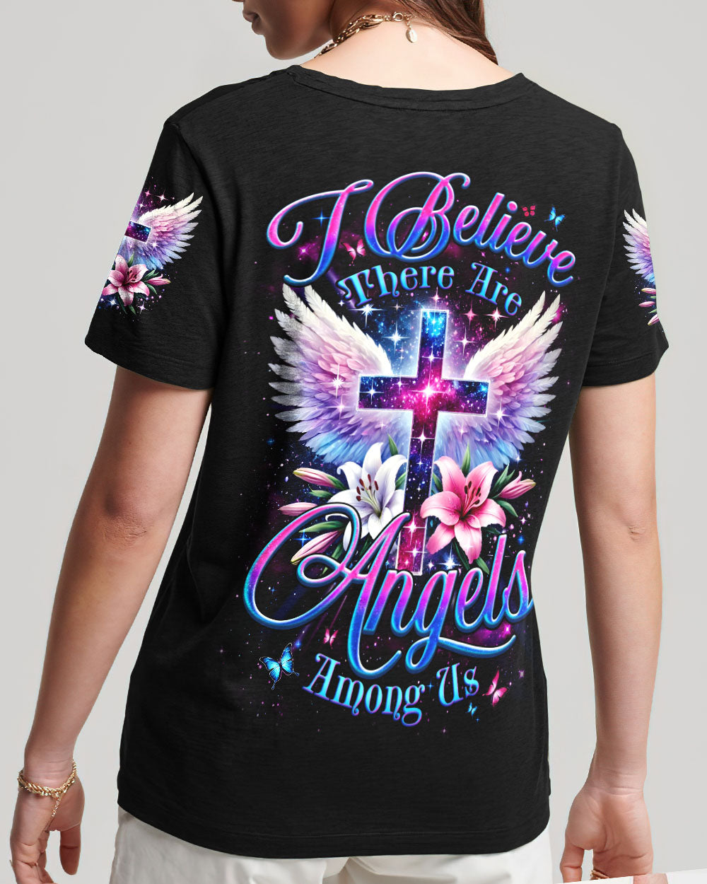 I Believe There Are Angels Among Us Women's All Over Print Shirt - Tyqy2102253