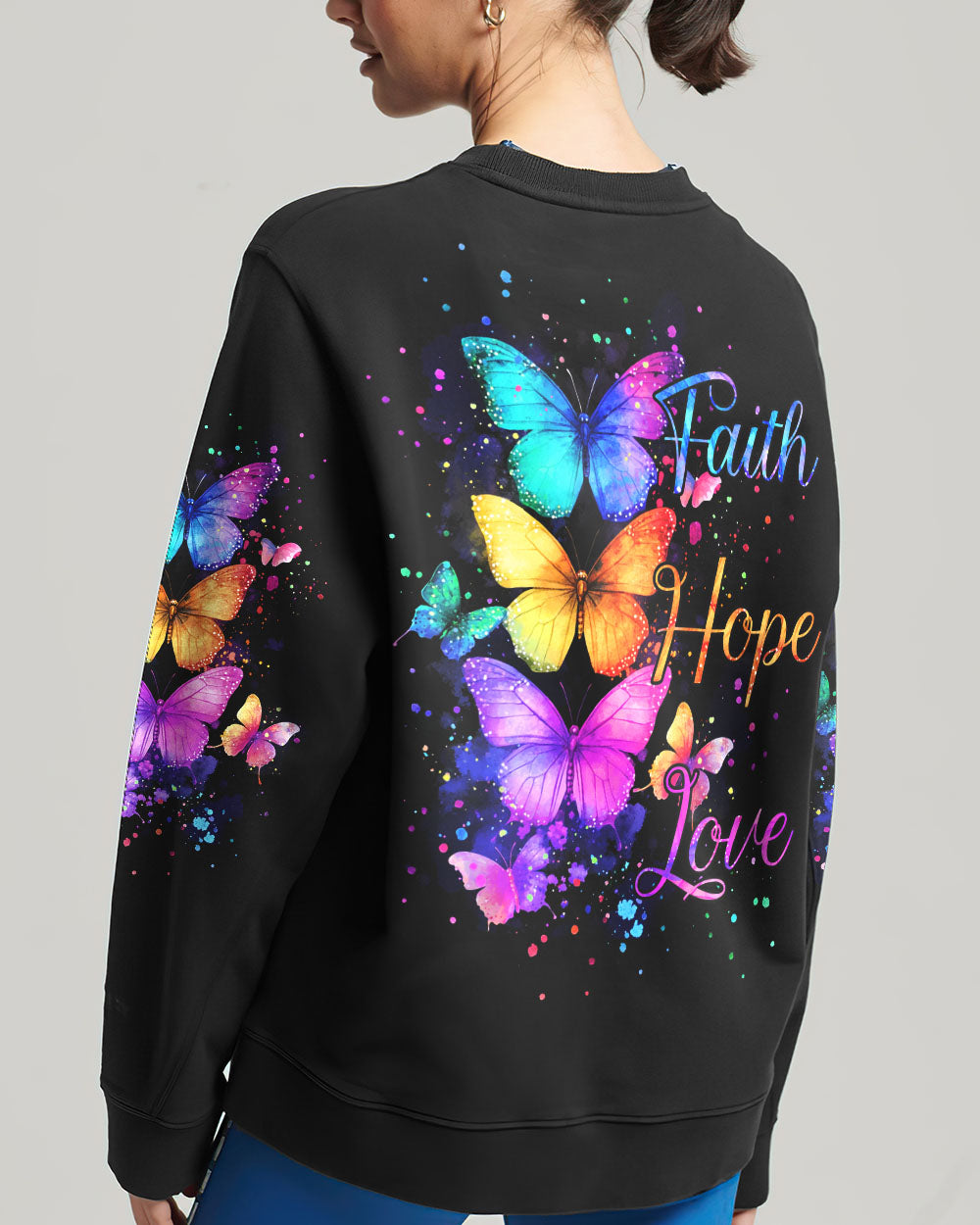 Faith Hope Love Butterflies Women's All Over Print Shirt - Tyqy2201251