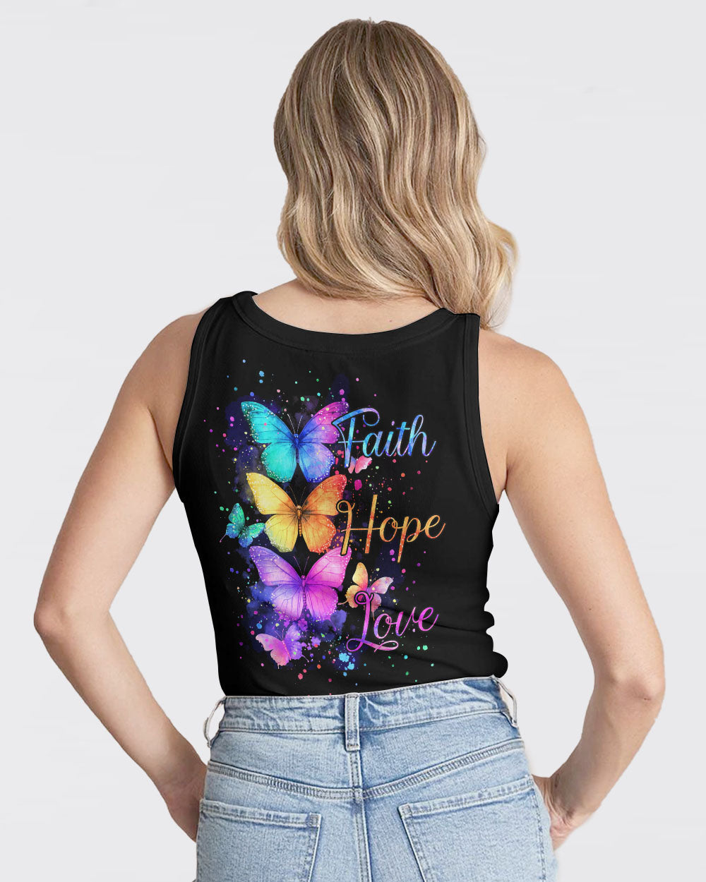 Faith Hope Love Butterflies Women's All Over Print Shirt - Tyqy2201251