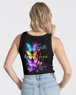 Faith Hope Love Butterflies Women's All Over Print Shirt - Tyqy2201251