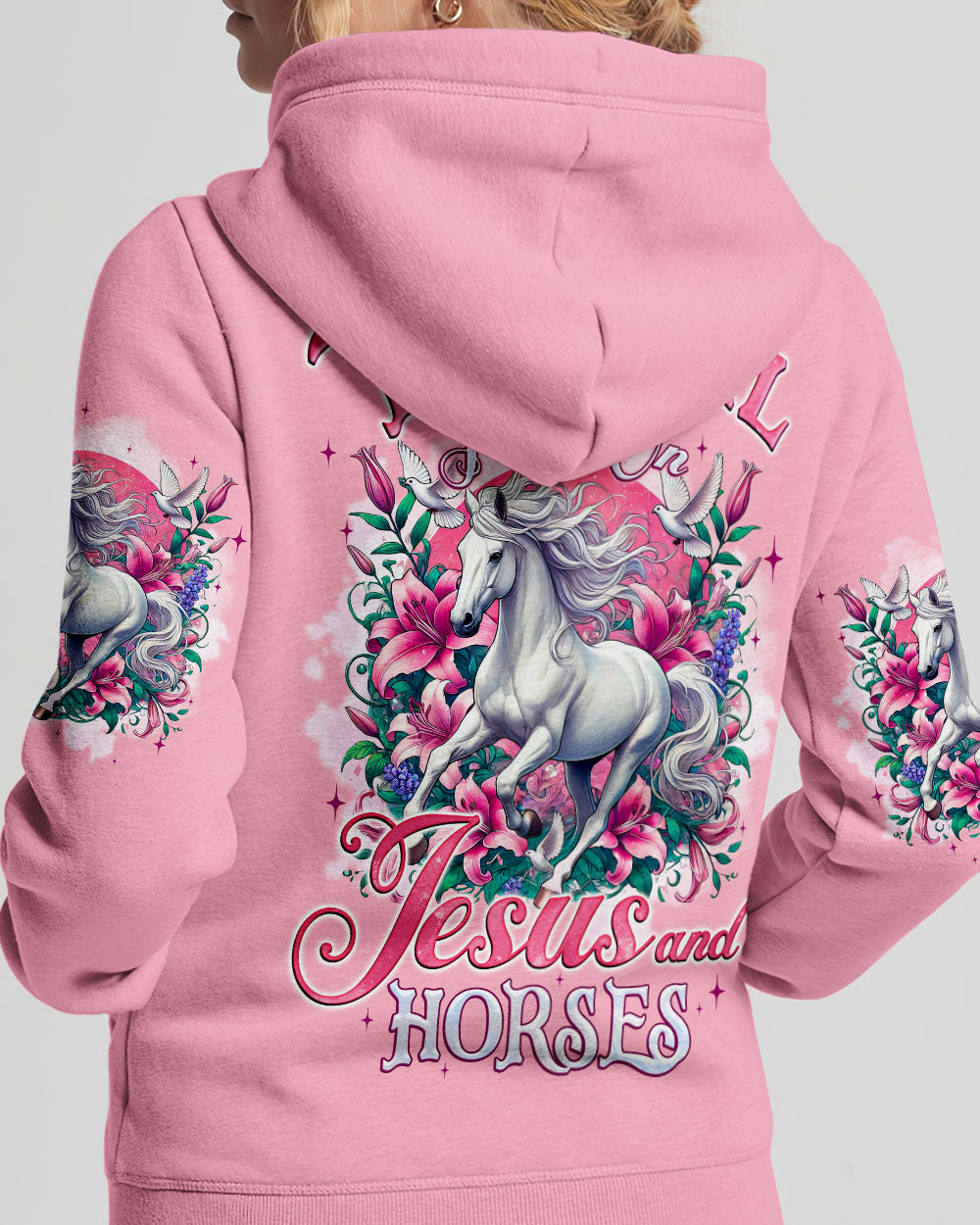 This Girl Runs On Jesus And Horses Women's All Over Print Shirt - Tyqy2203251