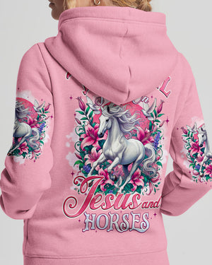 This Girl Runs On Jesus And Horses Women's All Over Print Shirt - Tyqy2203251