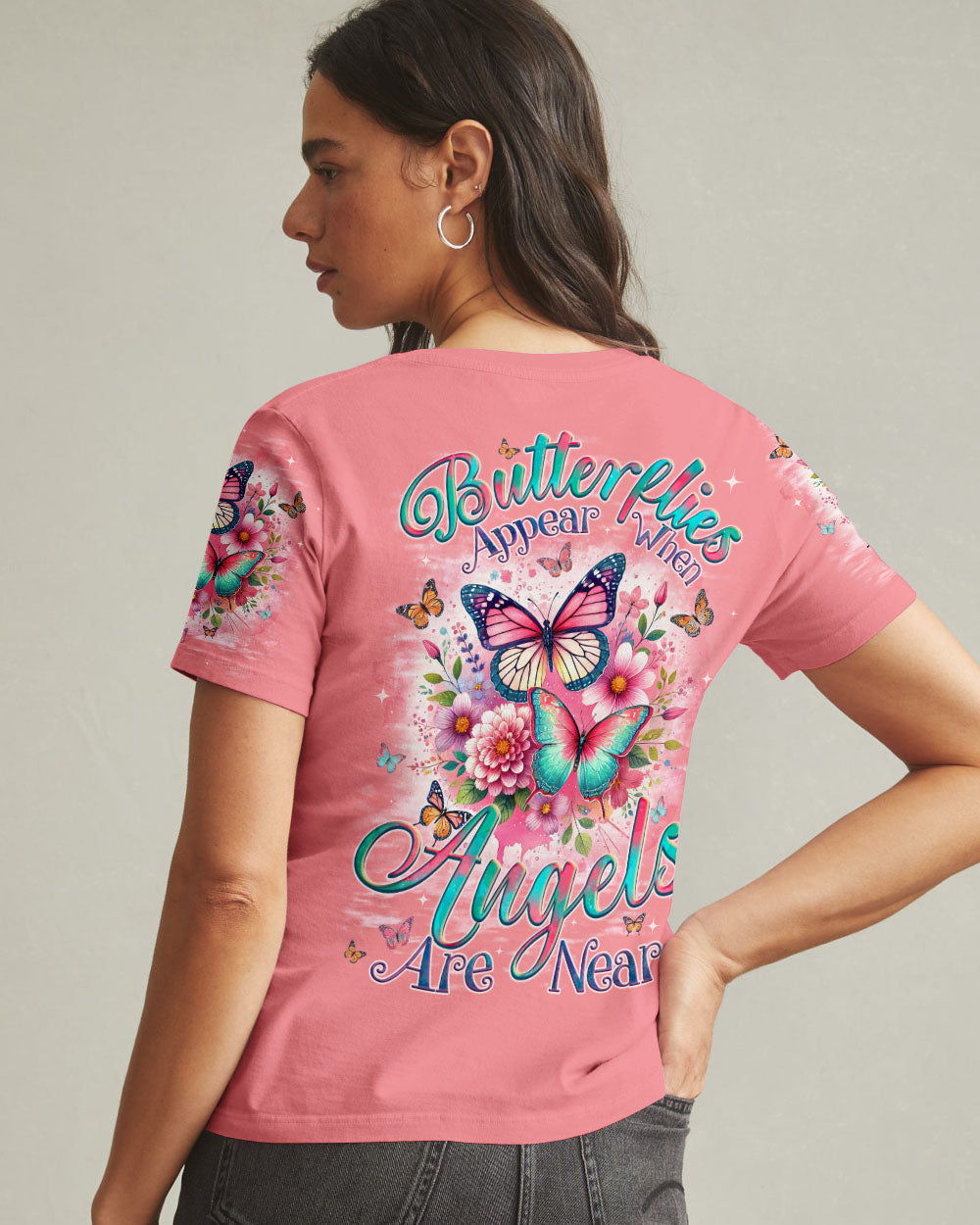 Butterflies Appear When Angels Are Near Women's All Over Print Shirt - Tyqy2301251