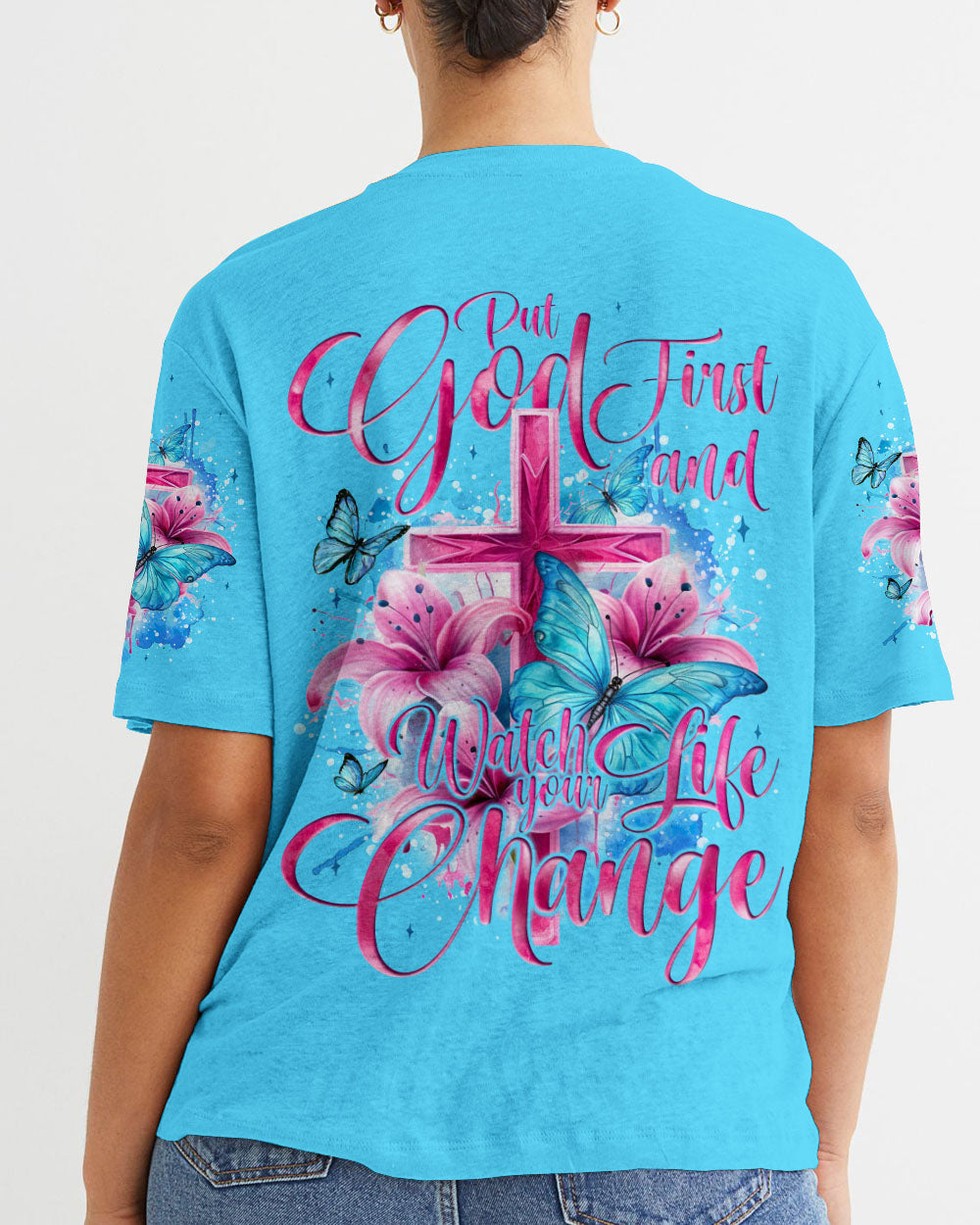 Put God First And Watch Your Life Change Women's All Over Print Shirt - Tyqy2305245