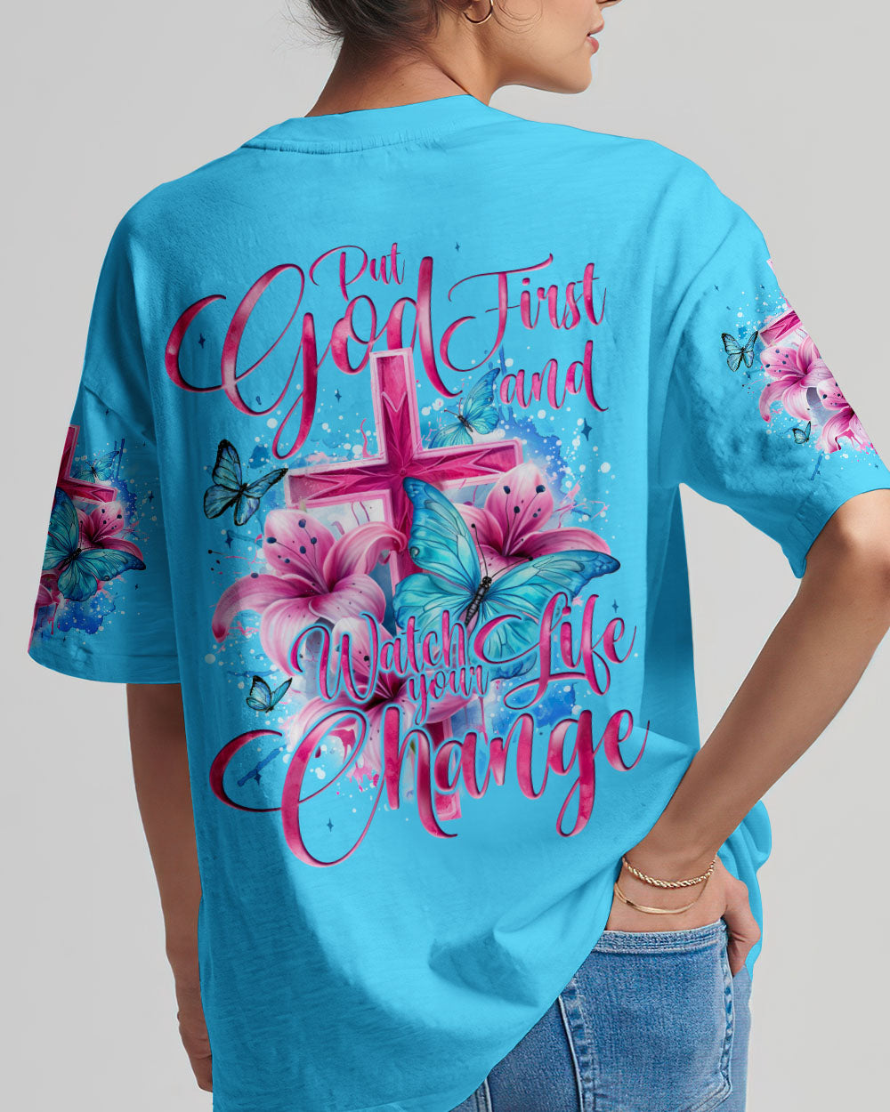 Put God First And Watch Your Life Change Women's All Over Print Shirt - Tyqy2305245