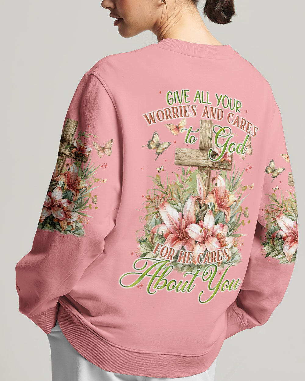 Give All Your Worries And Cares To God Women's All Over Print Shirt - Tyqy2703242