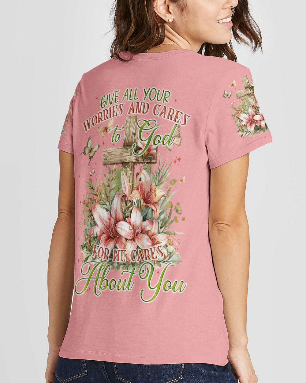 Give All Your Worries And Cares To God Women's All Over Print Shirt - Tyqy2703242